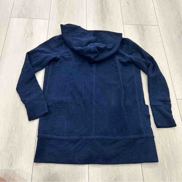 LOFT Women’s SOFT Navy Blue Open Style Hooded Cardigan Size Small Pockets - Picture 5 of 5